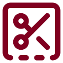 Scissors Square Dashed Bottom icon