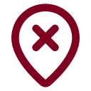 Map Pin X Inside icon